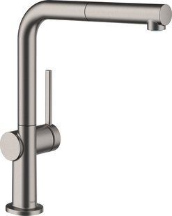 Смеситель для кухни Hansgrohe Talis M54 210 1jet с вытяжным изливом, Brushed Black Chrome (72808340) 72808340 фото