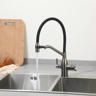 Смеситель для кухонной мойки Frap F4397-9 антрацит с подключение фильтра F4397-9 фото