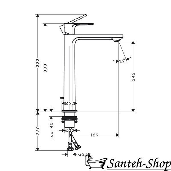 Baterie de lavoar de blat 240 Hansgrohe Rebris S 72580670 CoolStart 72580670 foto