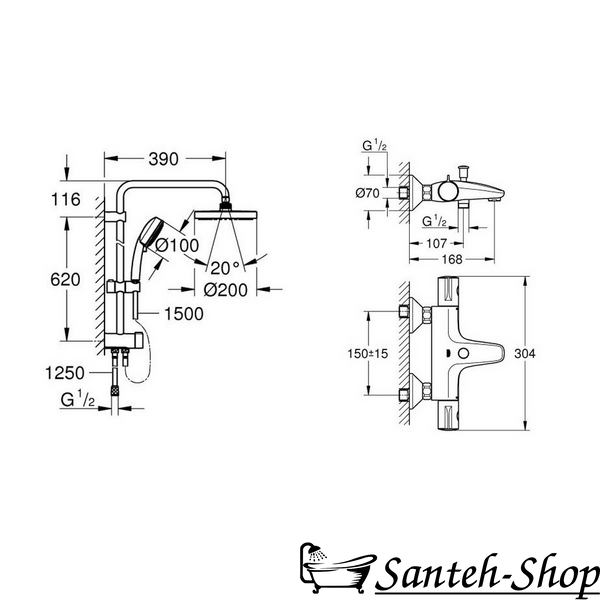 Sistem de dus fara baterie GROHE 34567002 34567002 foto