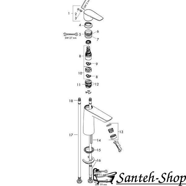 Baterie lavoar Hansgrohe Talis E 71712670 110 negru 71712670 foto