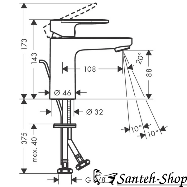 Baterie de lavoar Hansgrohe Vernis Blend 71580670 fără garnitură, negru mat 71580670 foto