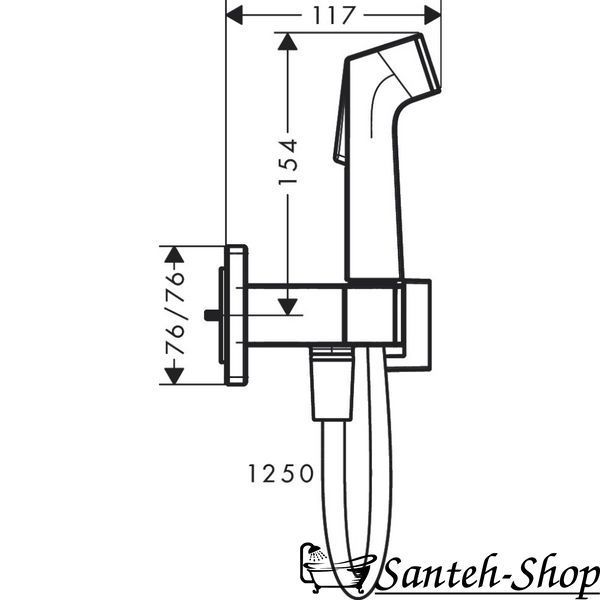 Гигиенический душ Hansgrohe Bidette 1jet E хром (29233000) 29233000 фото
