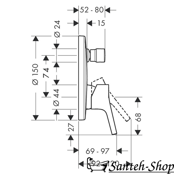 Смеситель для ванны Hansgrohe Talis S 72405000 хром 72405000 фото