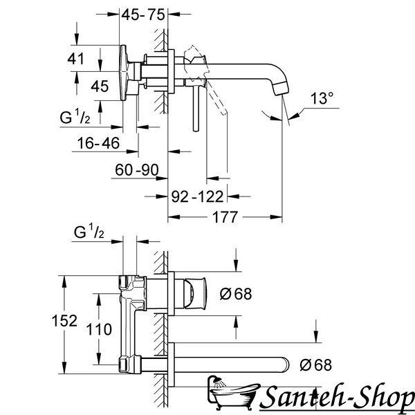 Baterie lavoar GROHE BAUCLASSIC 2029200С monocomandă 2029200С foto