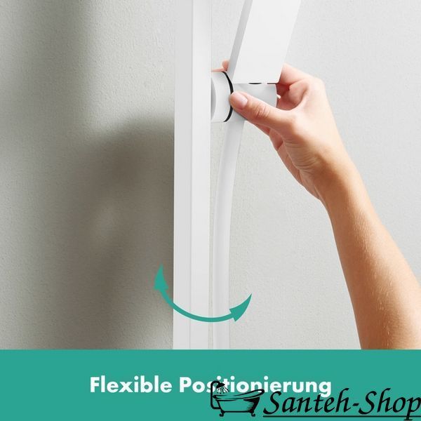 Bară de duș Hansgrohe Unica E Puro 65 cm cu furtun de 160 cm, alb mat (24404700) 24404700 foto