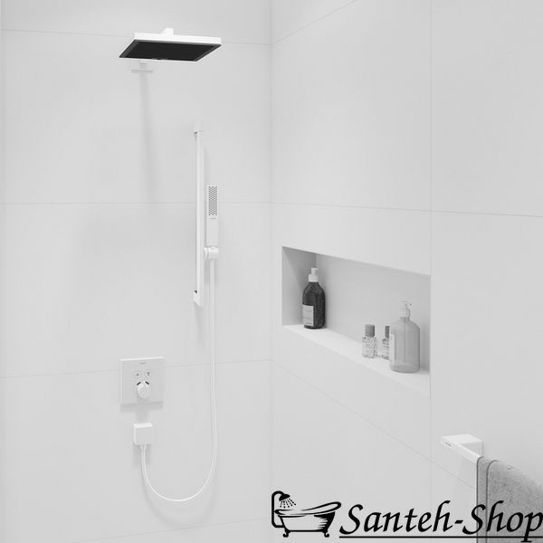 Bară de duș Hansgrohe Unica E Puro 65 cm cu furtun de 160 cm, alb mat (24404700) 24404700 foto