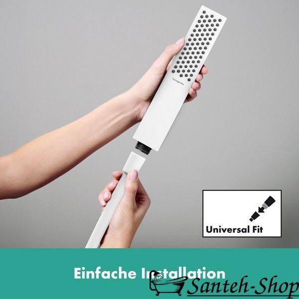 Bară de duș Hansgrohe Unica E Puro 65 cm cu furtun de 160 cm, alb mat (24404700) 24404700 foto