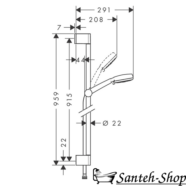 Душевой набор Hansgrohe 26657400 Crometta 100 Vario 90&nbsp;белый/хром 26657400 фото