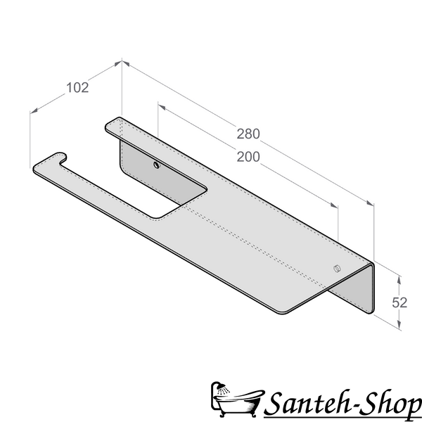 Suport pentru h&acirc;rtie igienică cu raft DASKE LINE BASE PH/LB-1239WR-A Adhesive PH/LB-1239WR-A foto