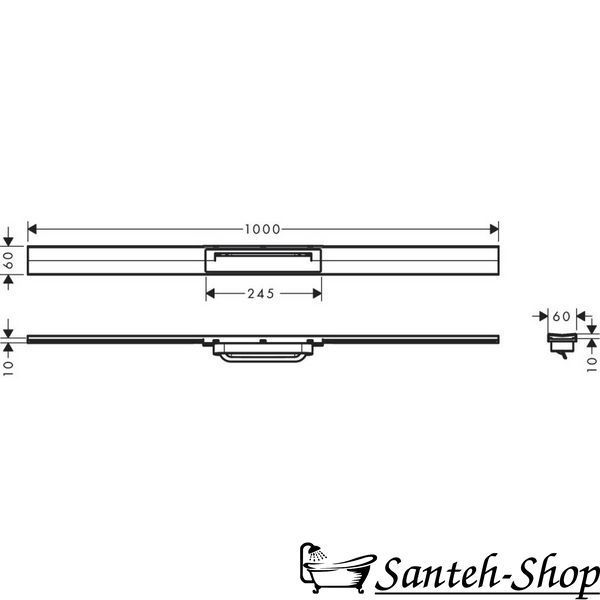 Piesă superioară Hansgrohe RainDrain Flex 56046340 pentru rigola de duș 1000 mm, crom negru periat 56046340 foto