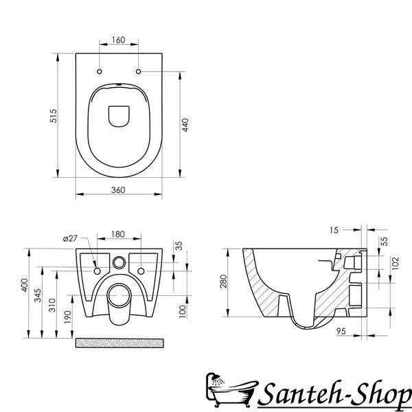 WC suspendat Imprese BLANICE i11777 cu functie bideu i11777 foto