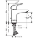 Baterie lavoar Hansgrohe Focus 31603000, 100 LowFlow cu supapă pop-up 31603000 foto 2