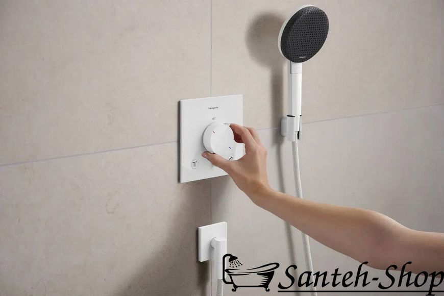 Termostat &icirc;ncastrat Hansgrohe Ecostat Comfort E cu 2 funcții 33711700 alb mat 33711700 foto