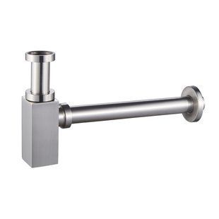 Sifon pentru lavoar VOLLE 9000.094102 cu rezervor pătrat, alamă, 1 1/4", ramură &Oslash;32 mm, nichelat șlefuit 9000.094102 foto