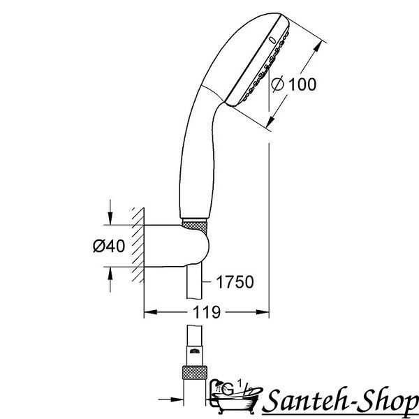 Душевой набор GROHE Tempesta New III, хром (27849001) 27849001 фото