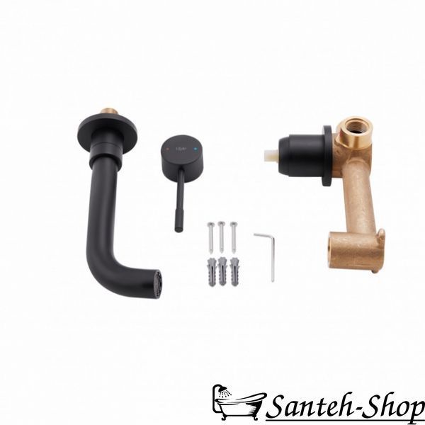 Baterie de lavoar ascuns Qtap Scorpio, Black Matt QTSCOR3050105B foto