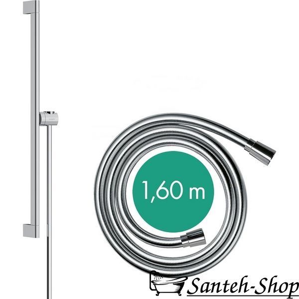 Bară de duș Hansgrohe Unica S Puro 65 cm cu furtun de 160 cm, Crom (24402000) 24402000 foto