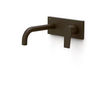 PROJECT-TRES Baterie lavoar montată pe perete Negru cu strălucire bronz 21130011KMB foto