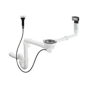 Hansgrohe D16-11 Sifon automat pentru chiuvetă cu un singur bol cu ​​preaplin, crom (43937000) 43937000 foto