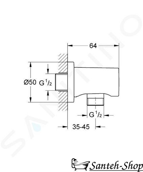 Cot racord de perete 1/2 Grohe Rainshower 27057DA0 Warm Sunset 27057DA0 foto