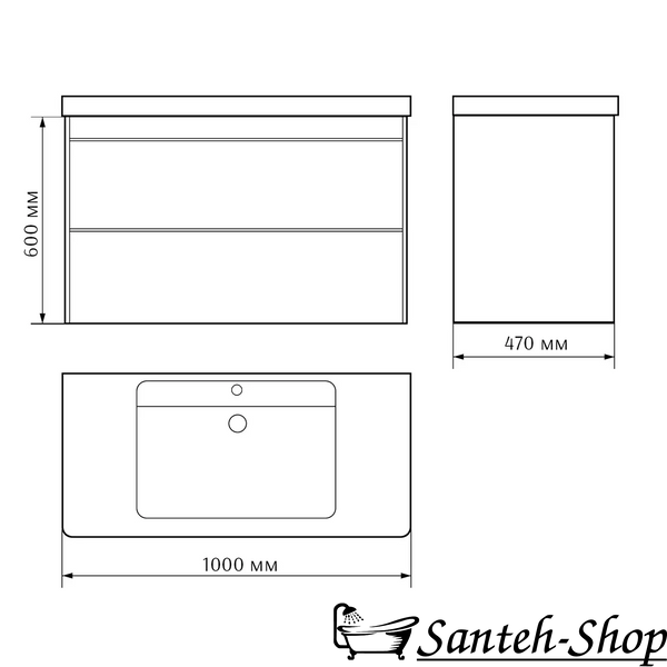 Подвесная тумба с умывальником VILLEROY&BOCH VERITY DESIGN SG-5103+510310R1, 100см, белый матовый SG-5103+510310R1 фото