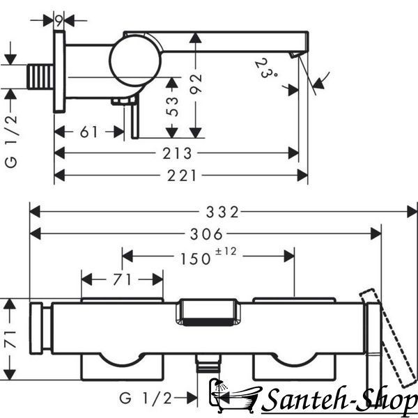 Baterie baie Hansgrohe Tecturis E (73420700) 73420700 foto