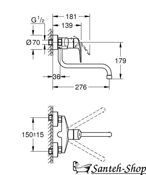 Смеситель для кухни Grohe Eurosmart, хром (32224003) 32224003 фото