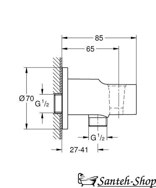 Racord pentru furtun de duș GROHE Tempesta 28628001 crom 28628001 foto