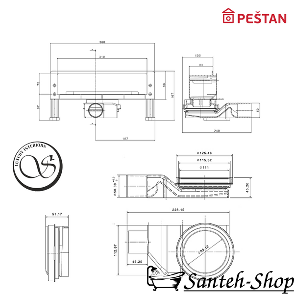 Sifon de duș Pestan Confluo Premium Wall &icirc;n perete 13100060 13100060 foto