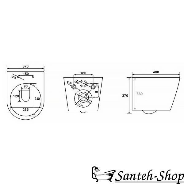 WC suspendat Imprese JESS Rimless I11330 alb 48*37*37 cm i11330 foto