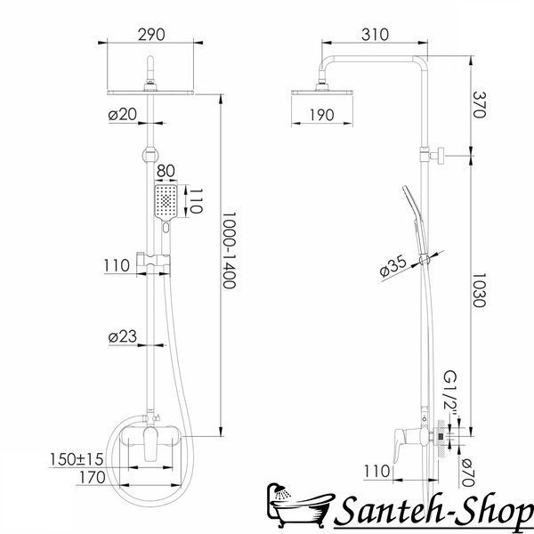 Sistem de dus Imprese MODUS f03008210SS f03008210SS foto