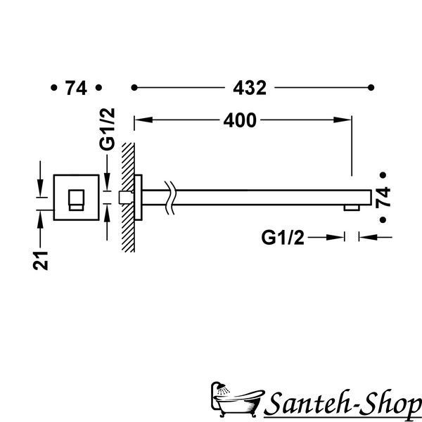 Suport de duș 400 mm Tres Showers Head 13413940BM alb mat 13413940BM foto