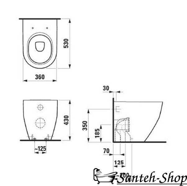 Унитаз напольный LAUFEN PRO Rimless H8229560000001 безбачковый H8229560000001 фото