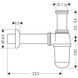 Sifon standard pentru chiuvetă din sticlă Hansgrohe, crom (52053000) 52053000 foto 2