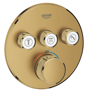 Внешняя часть термостата для ванны и душа GROHE Grohtherm SmartControl на 3 потребителя, круглая, холодный рассвет матовый (29121GN0) 29121GN0 фото