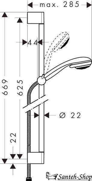 Душевой набор Hansgrohe Crometta 85 Vario, хром (27763000) 27763000 фото