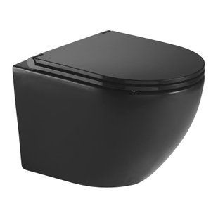 WC suspendat IMPRESE LESNA i11546 negru fara rame 49*37*36 cm i11546 black foto