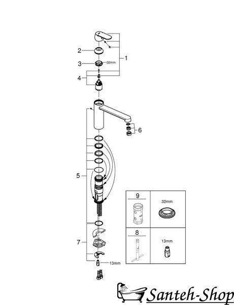 Baterie de bucătărie Grohe Eurosmart Cosmopolitan (30193000) 30193000 foto
