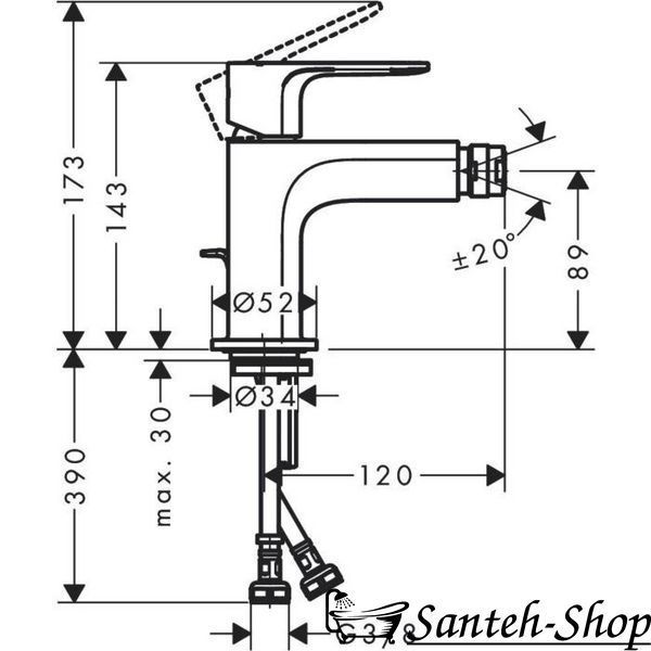Hansgrohe Rebris E baterie bideu 72211670 72211670 foto