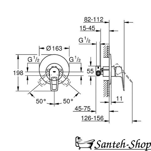 Смеситель для душа GROHE BAULOOP NEW 29080001 однорычажный хром 29080001 фото