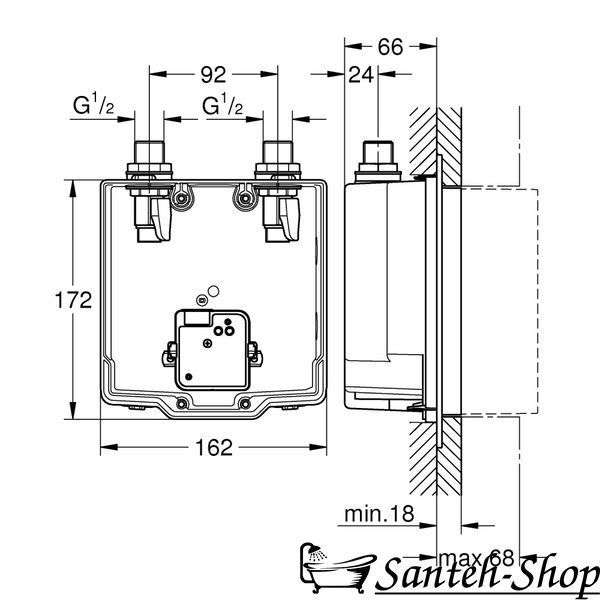 Grohe Eurosmart Cosmopolitan E unitate de montaj ascunsă cu dispozitiv de amestecare (36339001) 36339001 foto