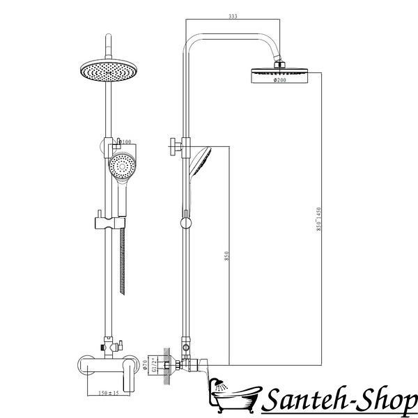 Sistem de dus cu baterie IMPRESE LORETA T-15350 T-15350 foto