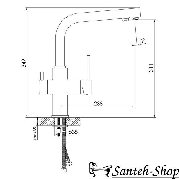 Baterie bucatarie Imprese DAICY 55009-F monocomand cu racord apa potabila 55009-F foto