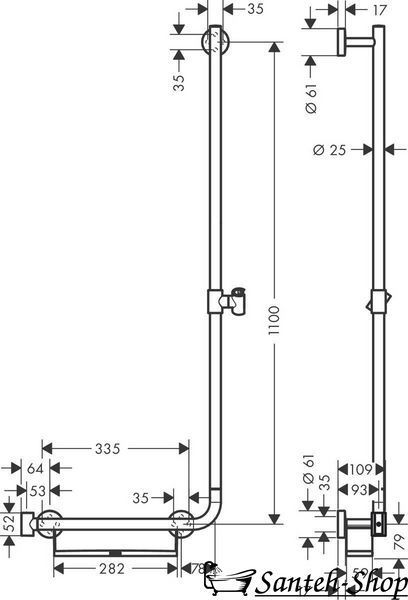 Bară de duș Hansgrohe Unica Comfort 110 cm, crom (26404400) 26404400 foto