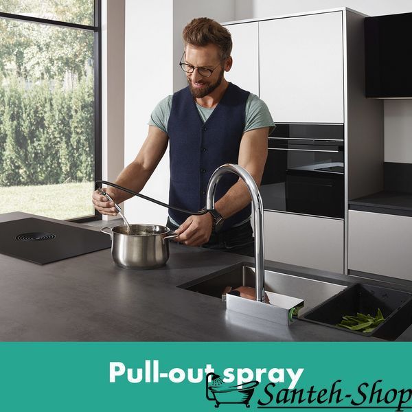 Смеситель для кухонной мойки Hansgrohe 73837000 Aquno Select M81 с выдвижным душ 73837000 фото