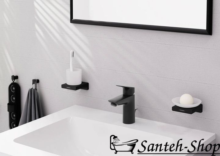 Baterie lavoar Hansgrohe Logis 100, negru mat (71100670) 71100670 foto