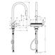 Смеситель для кухонной мойки Hansgrohe 73837000 Aquno Select M81 с выдвижным душ 73837000 фото 2
