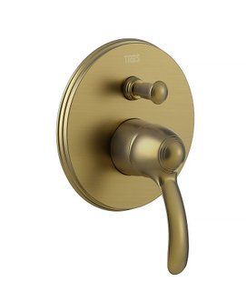 Настенный смеситель Tres 24218001LV Clasic 2V для душа Aged Brass 24218001LV фото