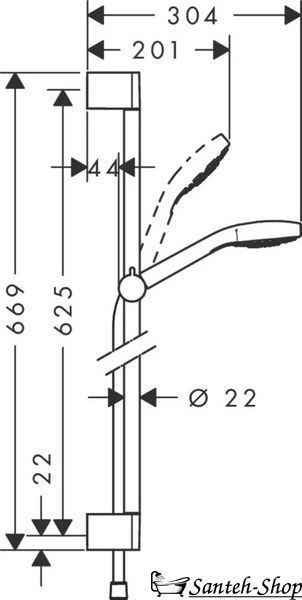Душевой набор Hansgrohe Croma Select S Multi 26561400 белый/хром 26516140 фото